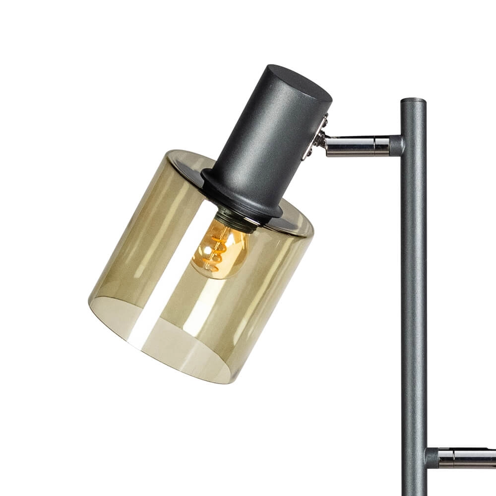 Glazen vloerlamp Sledge Glass 3-lichts zwart met goud glas ETH 8720195302889