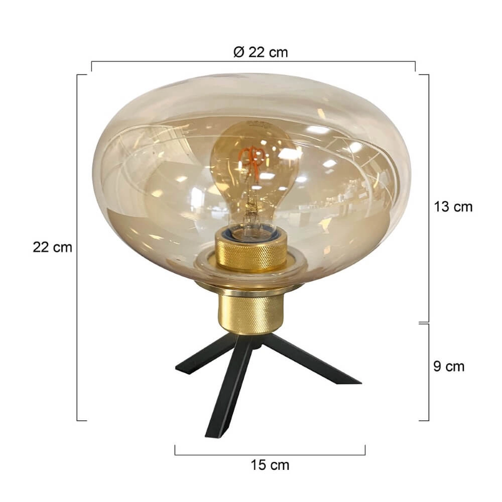 Tafellamp Reflexion Ø 22cm - met amber glas Steinhauer 8712746171006