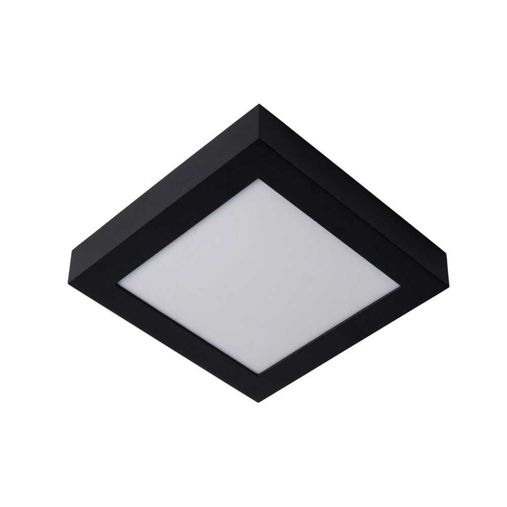 Plafonniere Brice-Led 22cm vierkant IP44 zwart