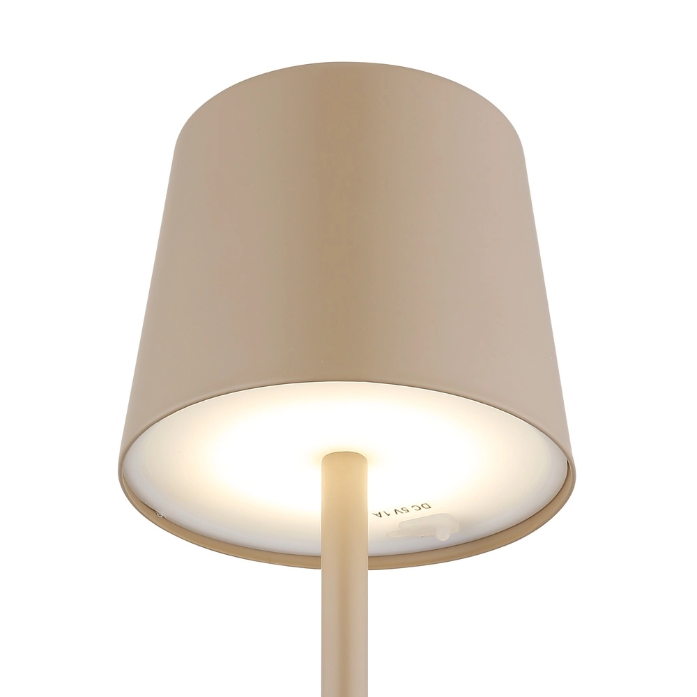 Moderne tafellamp Vancouver zand bruin oplaadbaar Globo 9007371525478