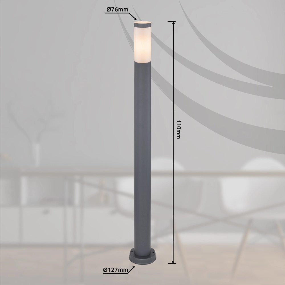 Tuinlamp 110cm Boston antraciet met wit Globo 9007371411665