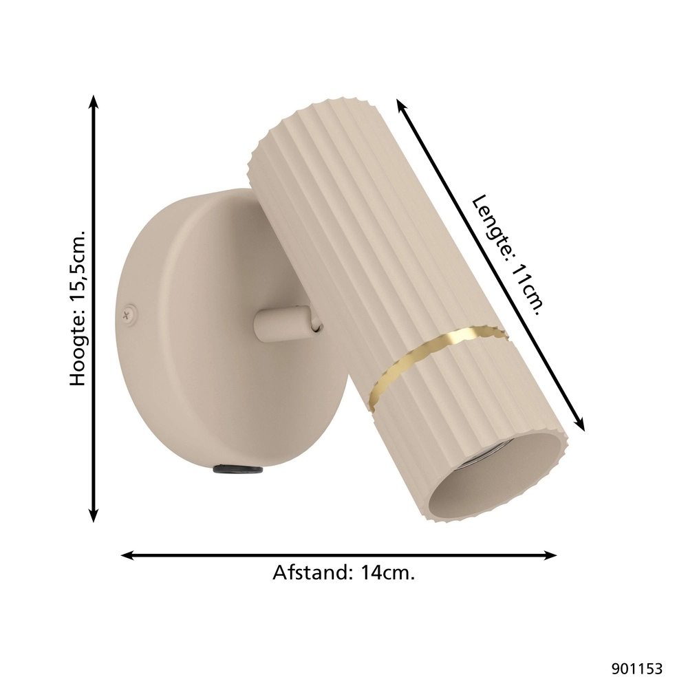 Zand muurspotje Caminia GU10 - met schakelaar