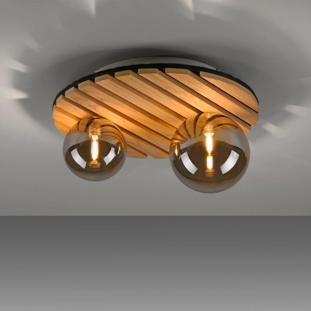 Houten plafondlamp Green Stika rond Just Light 4043689004231