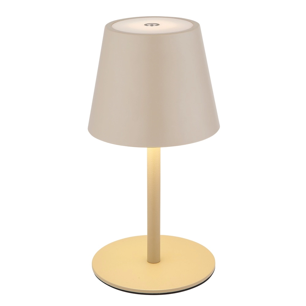 Moderne tafellamp Vannie I zand bruin ook voor fles oplaadbaar Globo 9007371468805