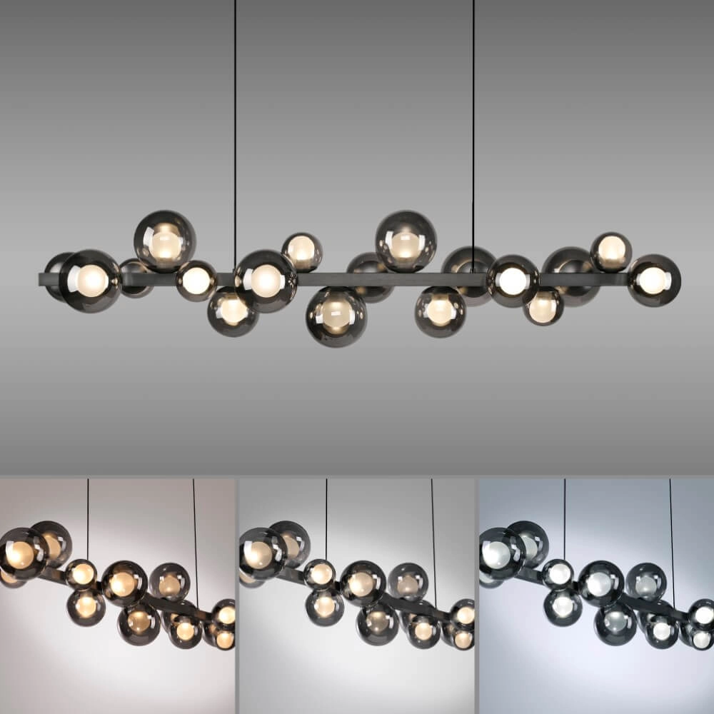 Unieke hanglamp Pure E-Popup 18-lichts grijs Paul Neuhaus 4012248384411