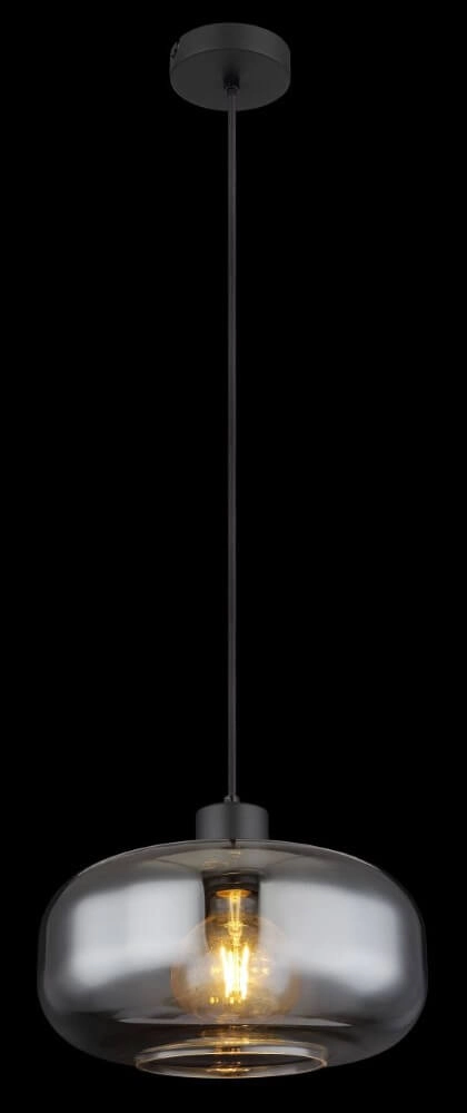 Zwarte hanglamp Giuseppe smoke glas Globo 9007371441211