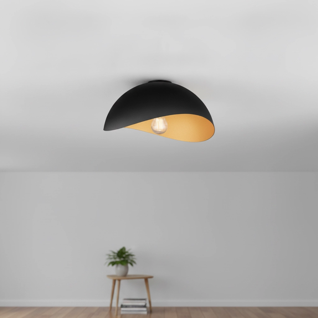 Plafondlamp Opsi zwart met goud Ø 30cm
