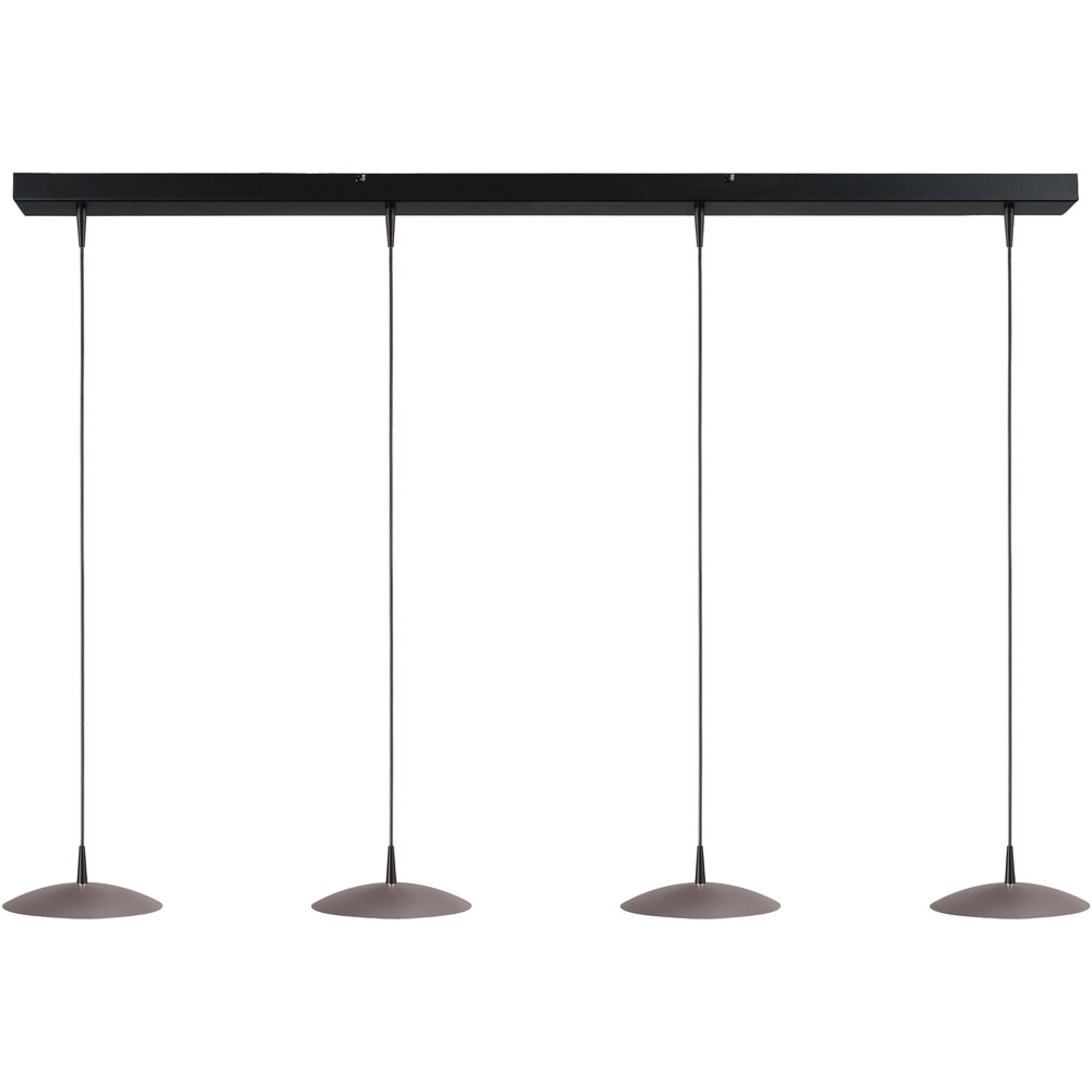 4-lichts hanglamp Scala 130cm zwart met nikkel Ø 20cm