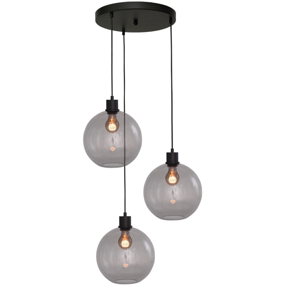 Vide hanglamp Lazise 3x Ø 25cm zwart Vide hanglamp Lazise 3x Ø 25cm zwart