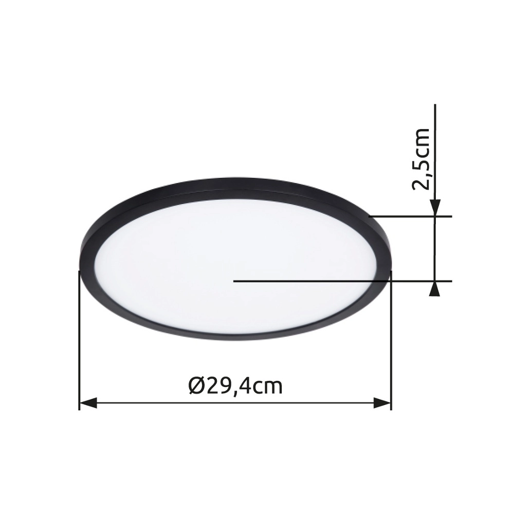 Plafonniere Sapana Ø 29,4cm zwart Globo 9007371411405
