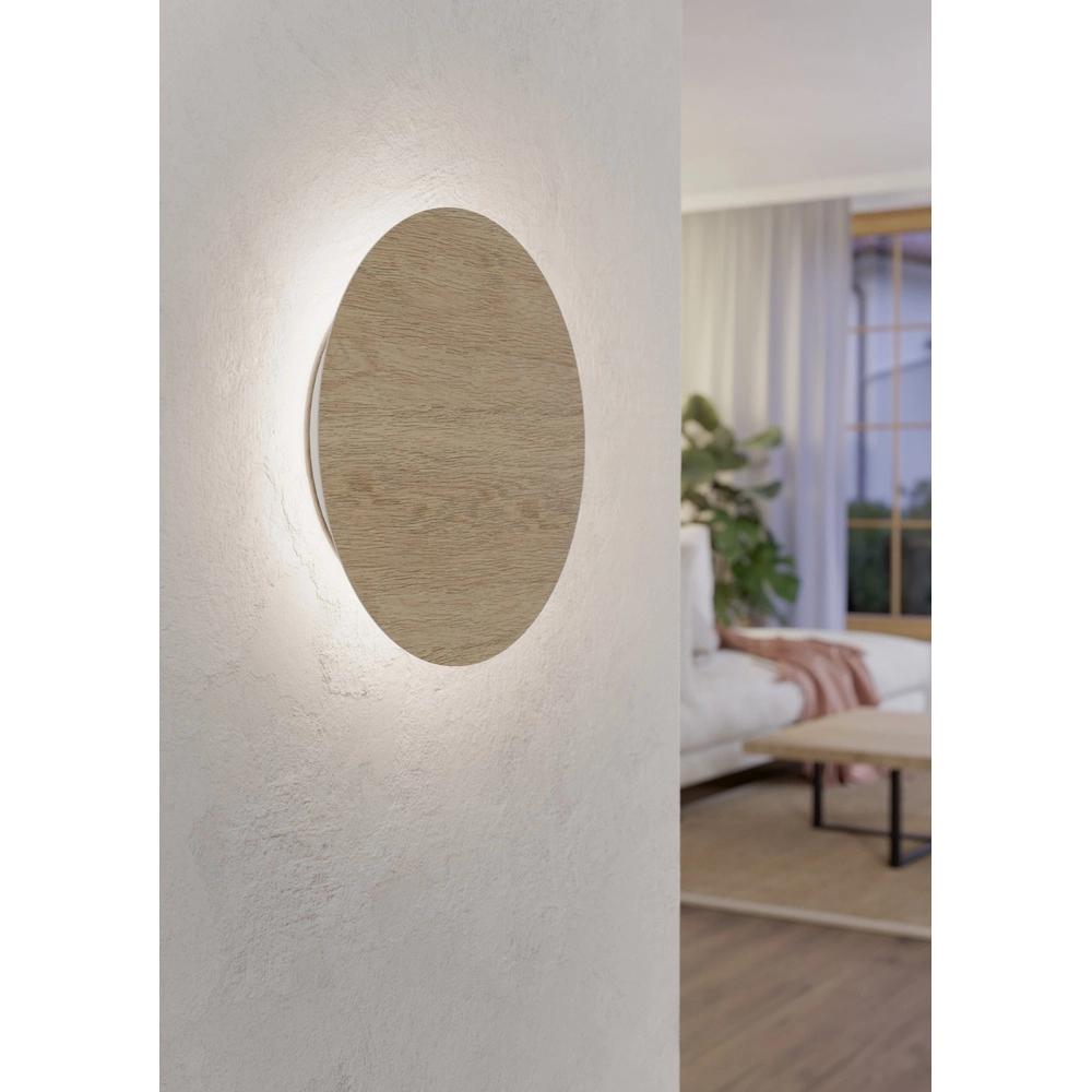 Houtlook led wandlamp Alamilo Ø 22cm Eglo 9008606327867