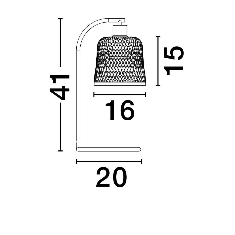 Tafellamp Intra zwart met bamboe kapje Lyora 5212017454805