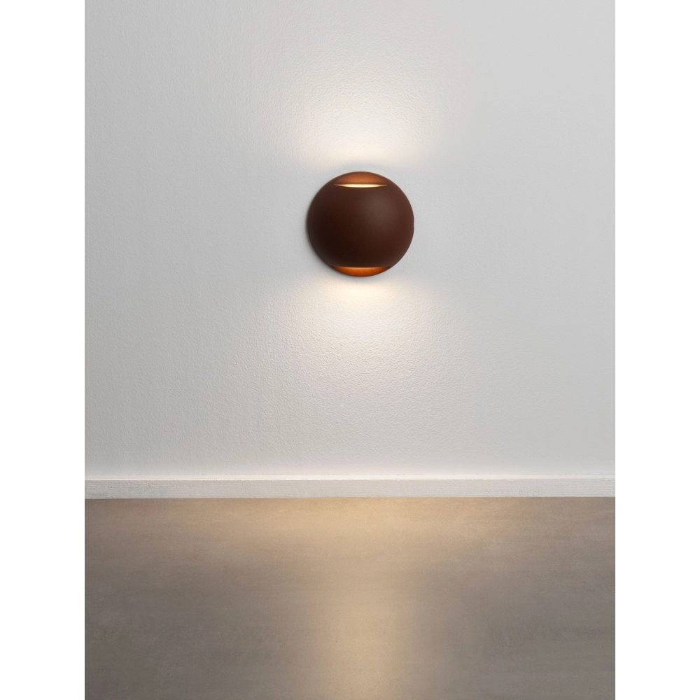 Wandlamp Passo dubbel roestbruin
