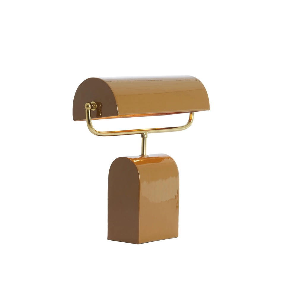 Bruine bureaulamp Cardona met goud - 1x E27 Light & Living 8717807816278
