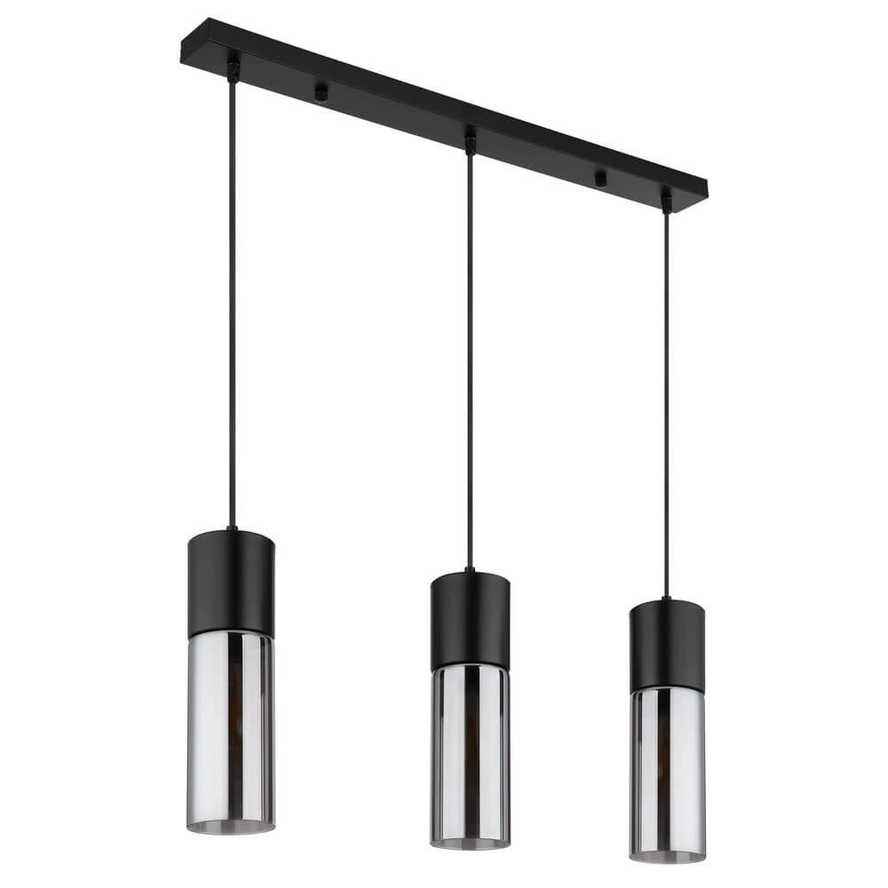 Strakke hanglamp Annika 3-lichts zwart Globo 9007371478170