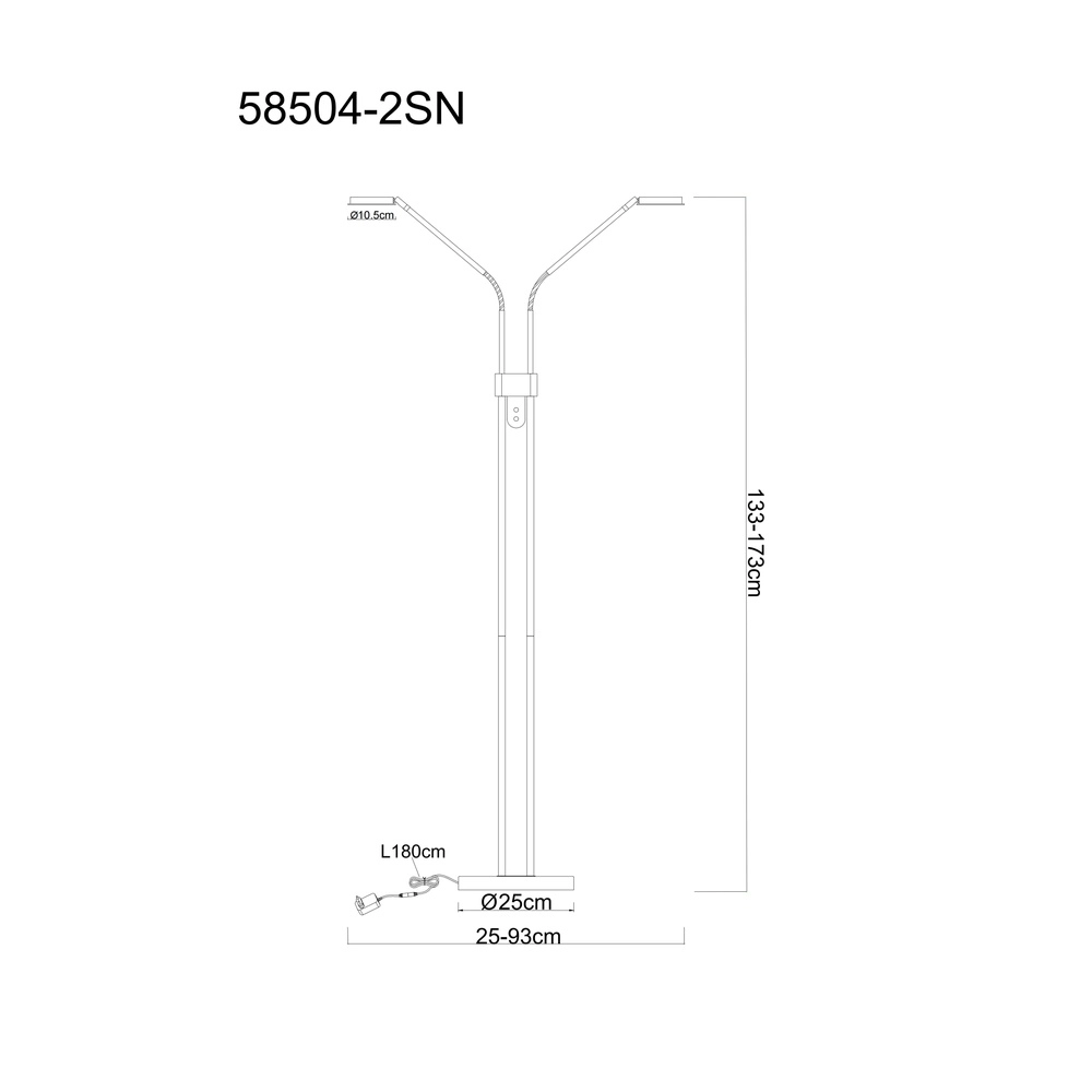Leeslamp dubbel Silvio nikkel Globo 9007371592364