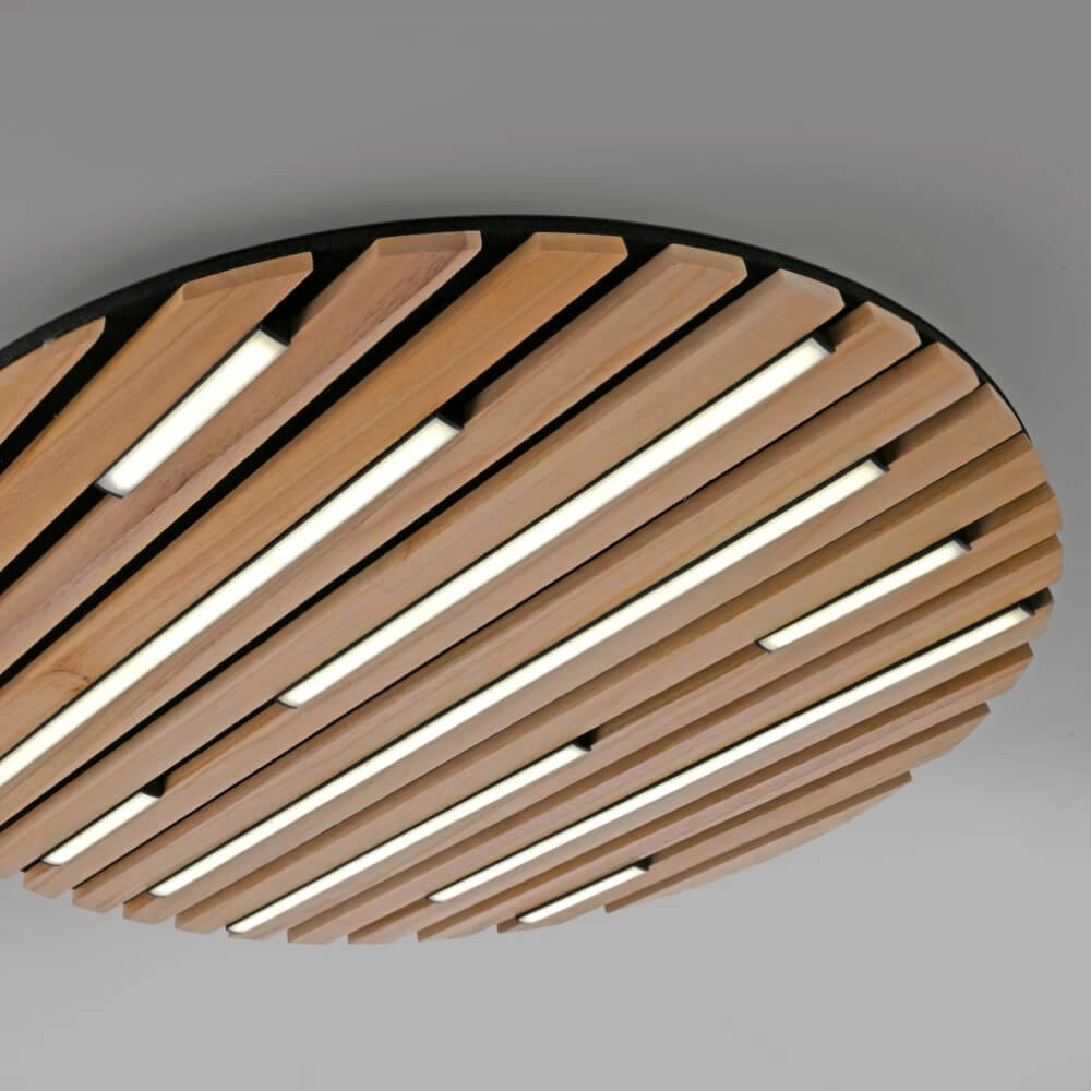 Ronde plafondlamp Q-Akustik Ø 60cm hout Paul Neuhaus 4012248385364