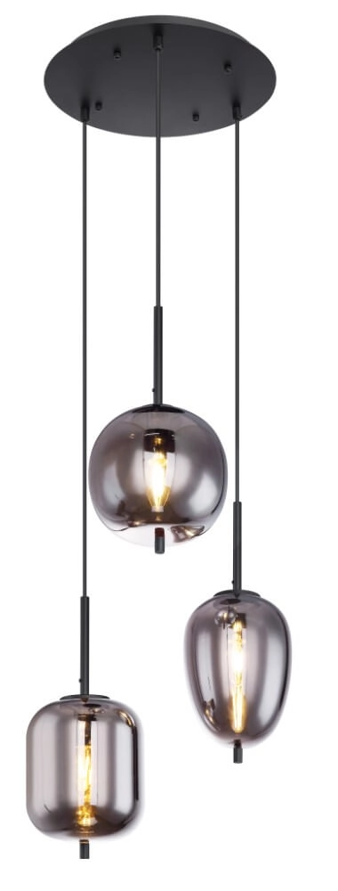 Hanglamp Blacky zwart 3-lichts