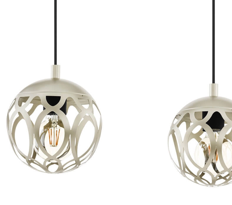 Eetkamer hanglamp Mirtazza 3-lichts zwart met creme Eglo 9002759990725