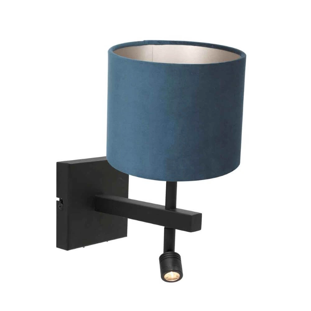 Blauw velvet wandlampje Stanger