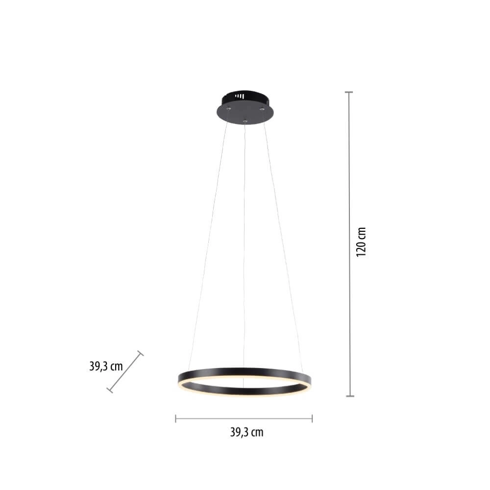 Zwarte led hanglamp Ritus Ø 40cm Paul Neuhaus 4043689983949