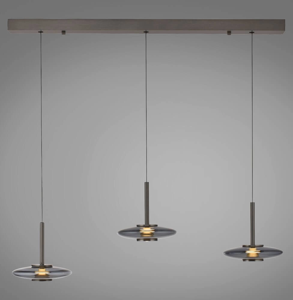 Hanglamp 3-lichts Pure Vitrum design grijs Paul Neuhaus 4012248382646