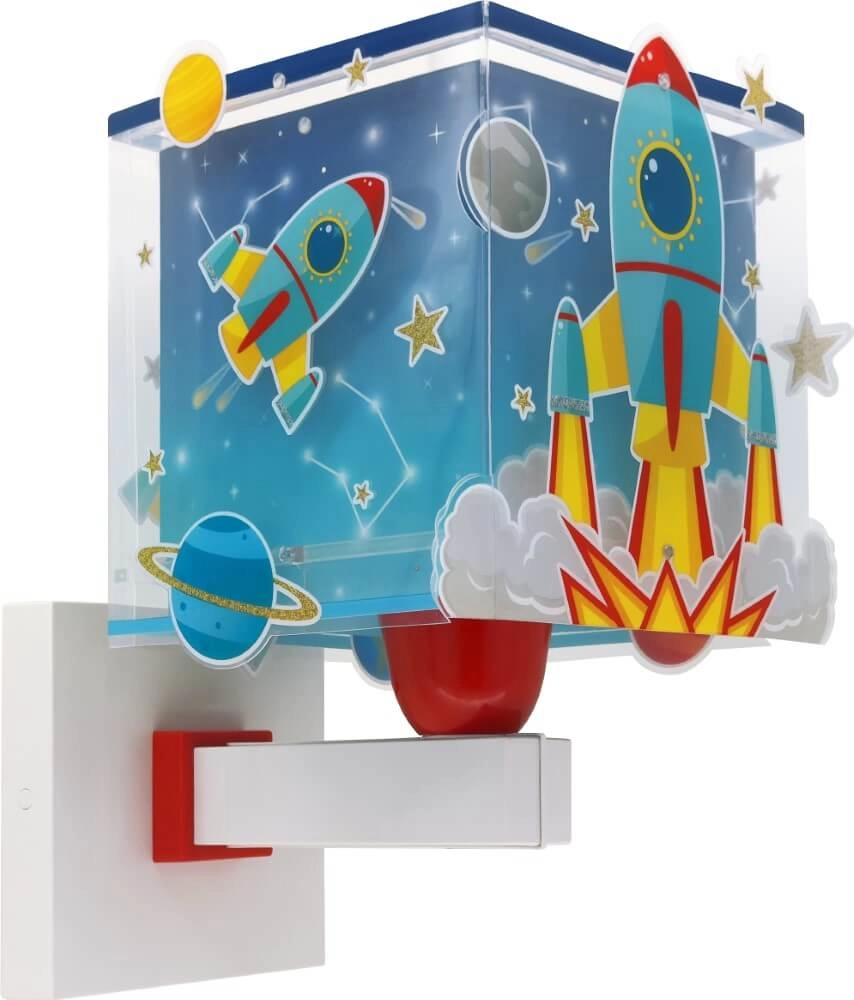 Wandlampje Rocket blauw met wit