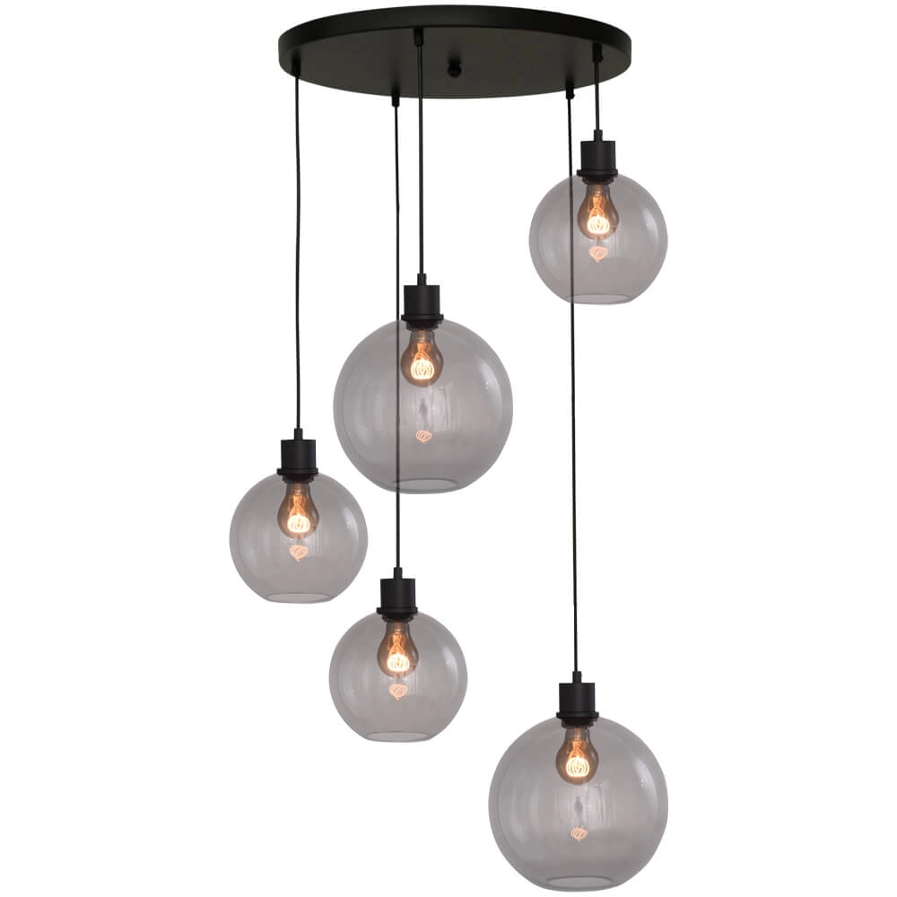 Vide hanglamp Lazise 5-lichts zwart Vide hanglamp Lazise 5-lichts zwart