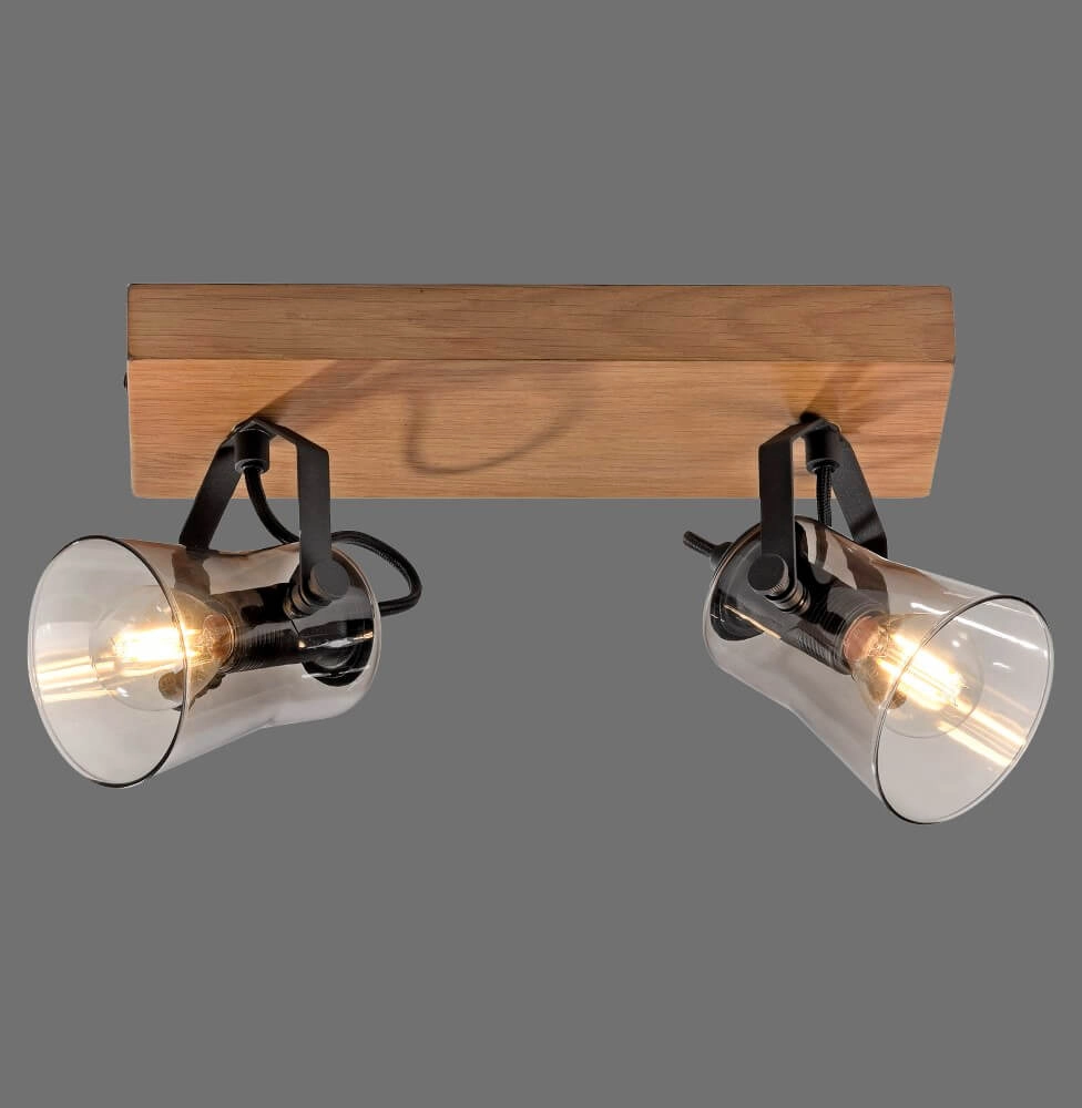 Plafondlamp Green Langstrom hout 2-lichts Just Light 4043689994877
