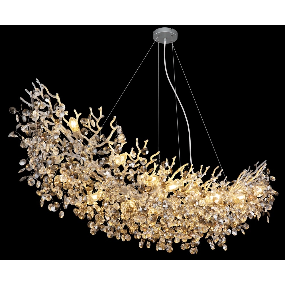 Hanglamp Queena zilvergrijs 150cm Globo 9007371533695
