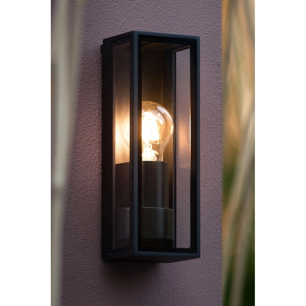 Design wandlamp Dukan IP65 zwart enkel Lucide 5411212151872