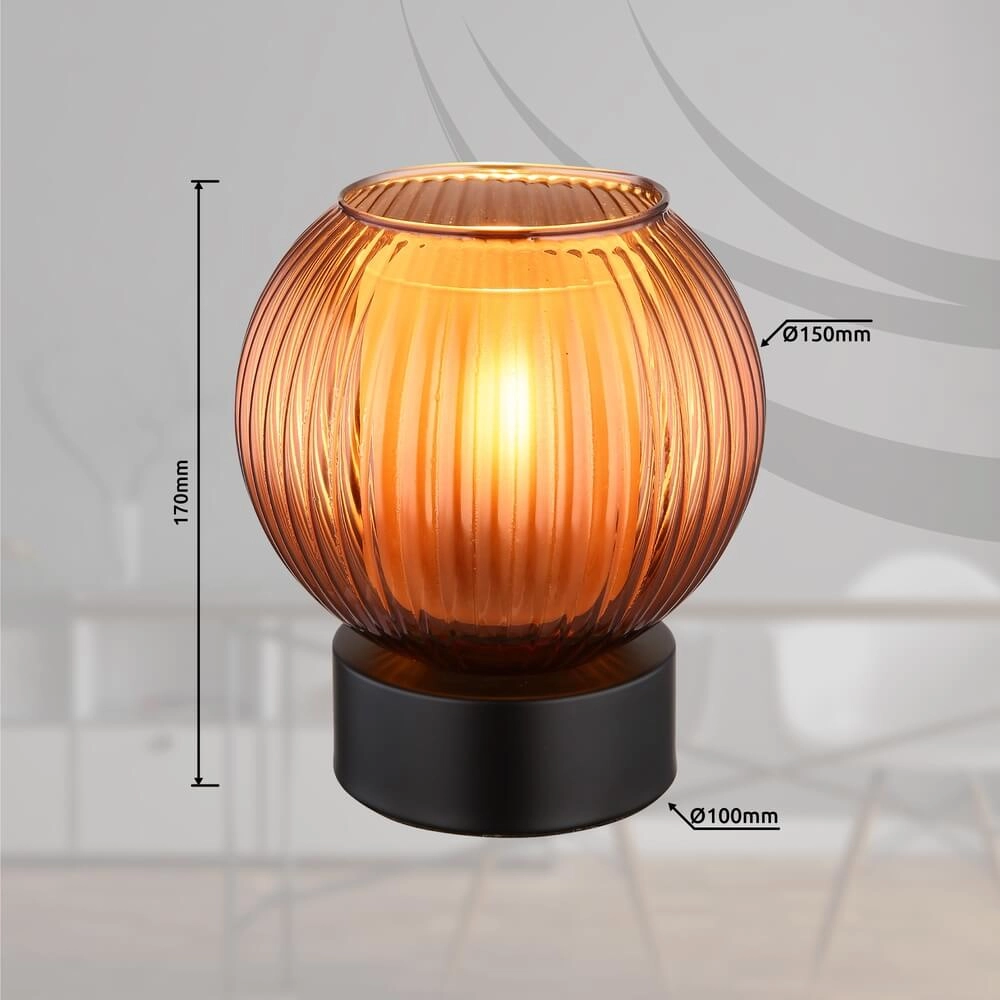 Tafellamp Zumba oranje glas Ø 15cm Globo 9007371456000
