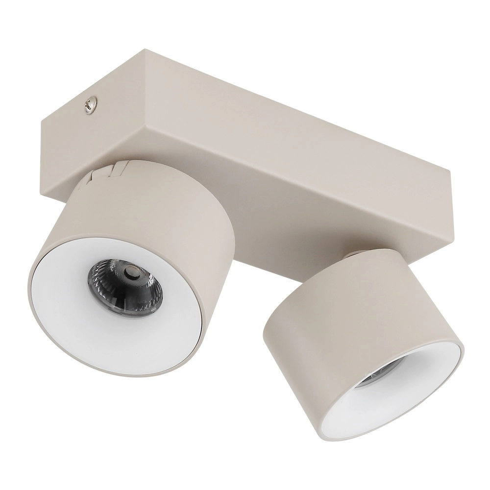 2-lichts plafondspot Rae zand bruin Globo 9007371578863