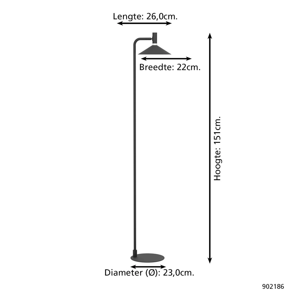 Vloerlamp Conomavilla-Z smart zwart Eglo 9008606360628
