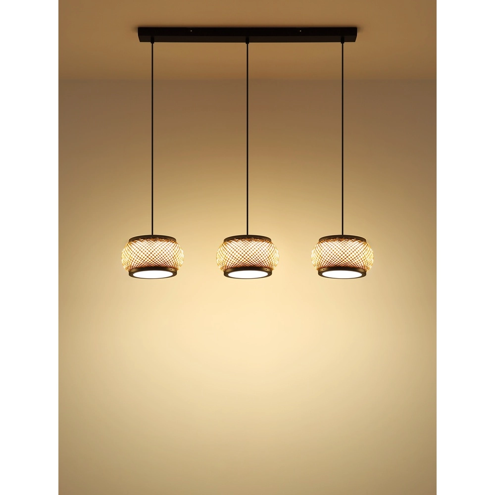 Hanglamp Bambora 3-lichts met bamboe Globo 9007371566860