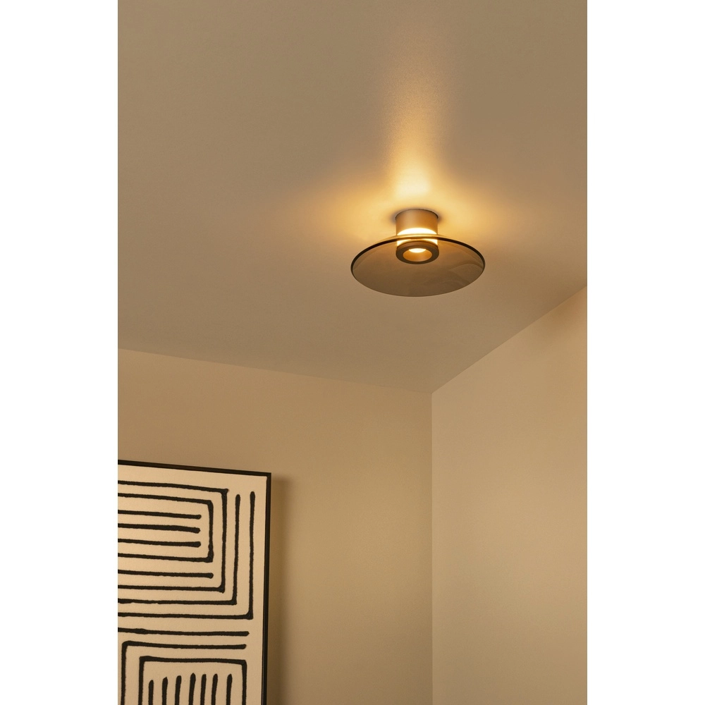 Led plafondlamp Santiago Ø 23cm - champagne met amber glas Premium by Lucide 5411212221889