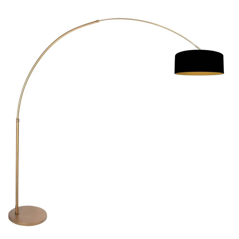 Booglamp Sparkled Light brons met zwarte kap Ø 45cm