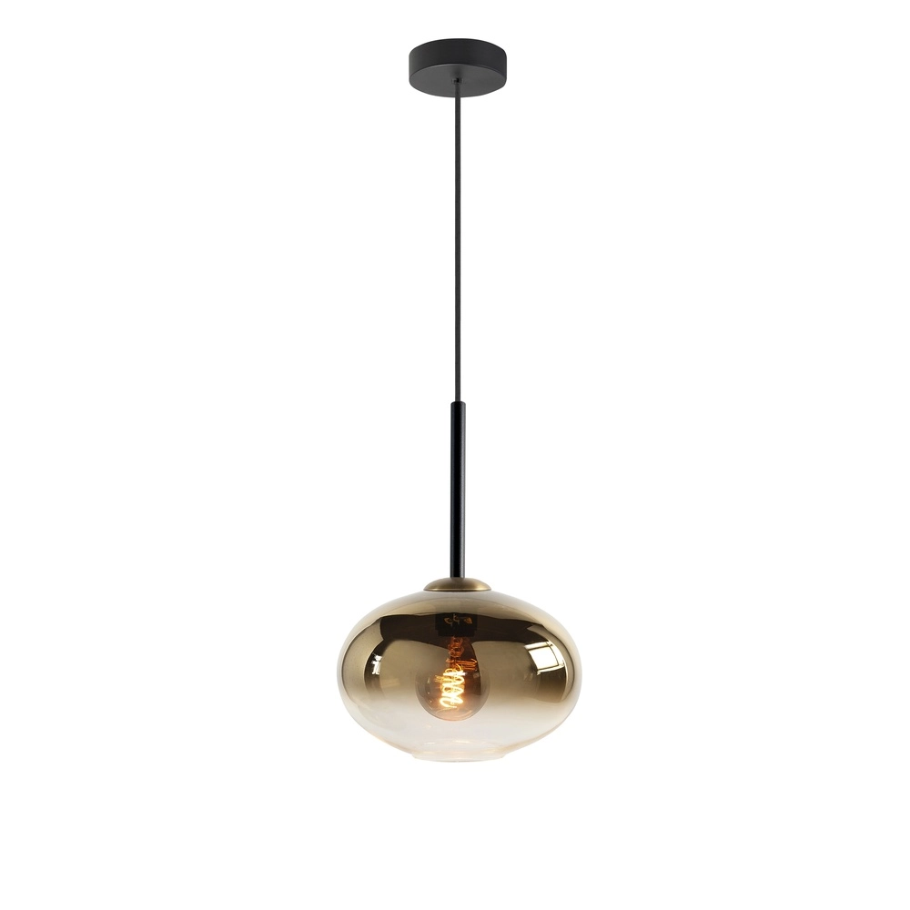 Hanglamp Bellini zwart met fade goud glas Ø 26cm