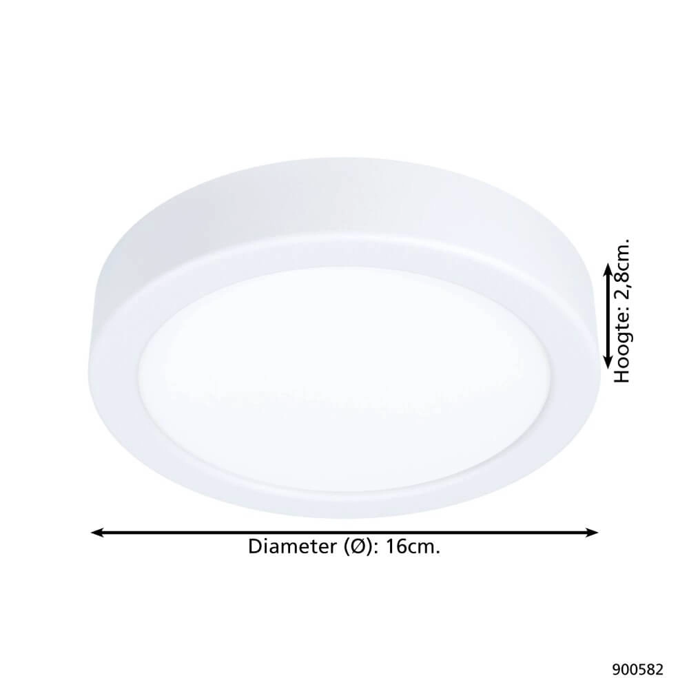 Witte plafonnière Fueva 5 Ø 16cm Eglo 9008606244829