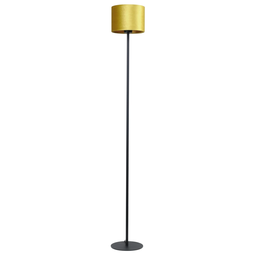 Zwarte vloerlamp Venus 150cm met okergele lampenkap Zwarte vloerlamp Venus 150cm met okergele lampenkap