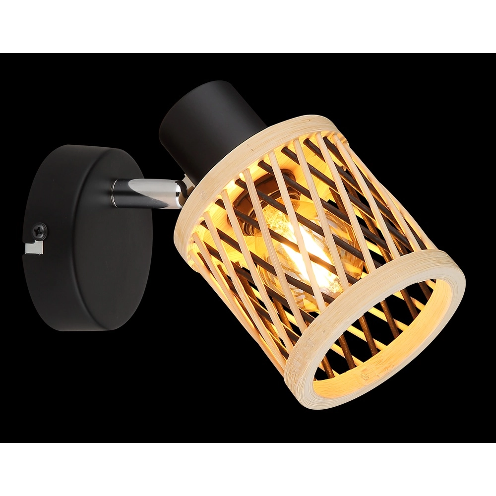 Wandlamp Mali zwart met kapje Globo 9007371528714