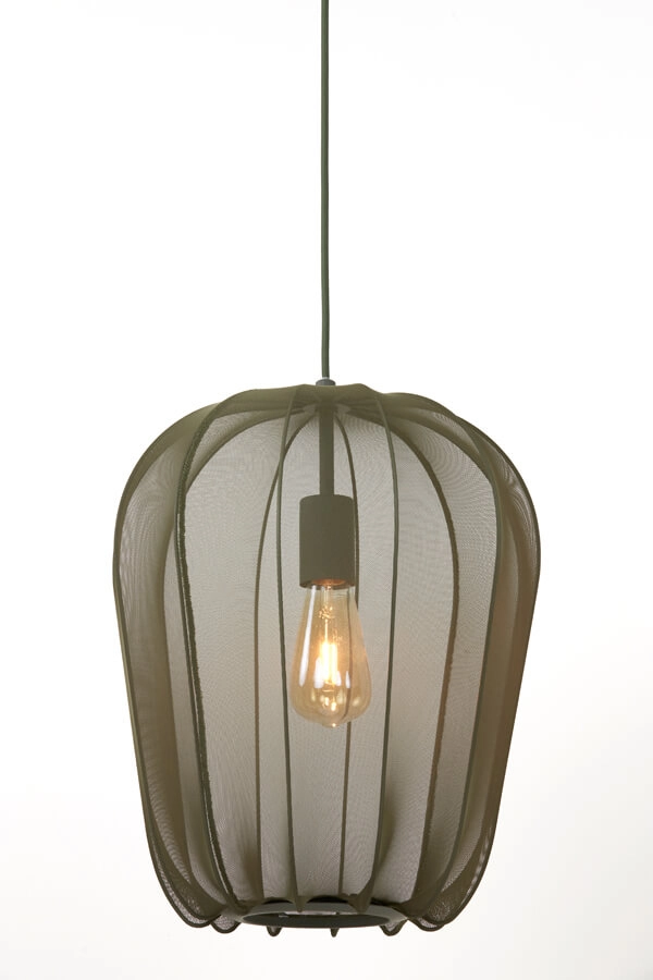 Groene hanglamp Plumeria Ø 34cm