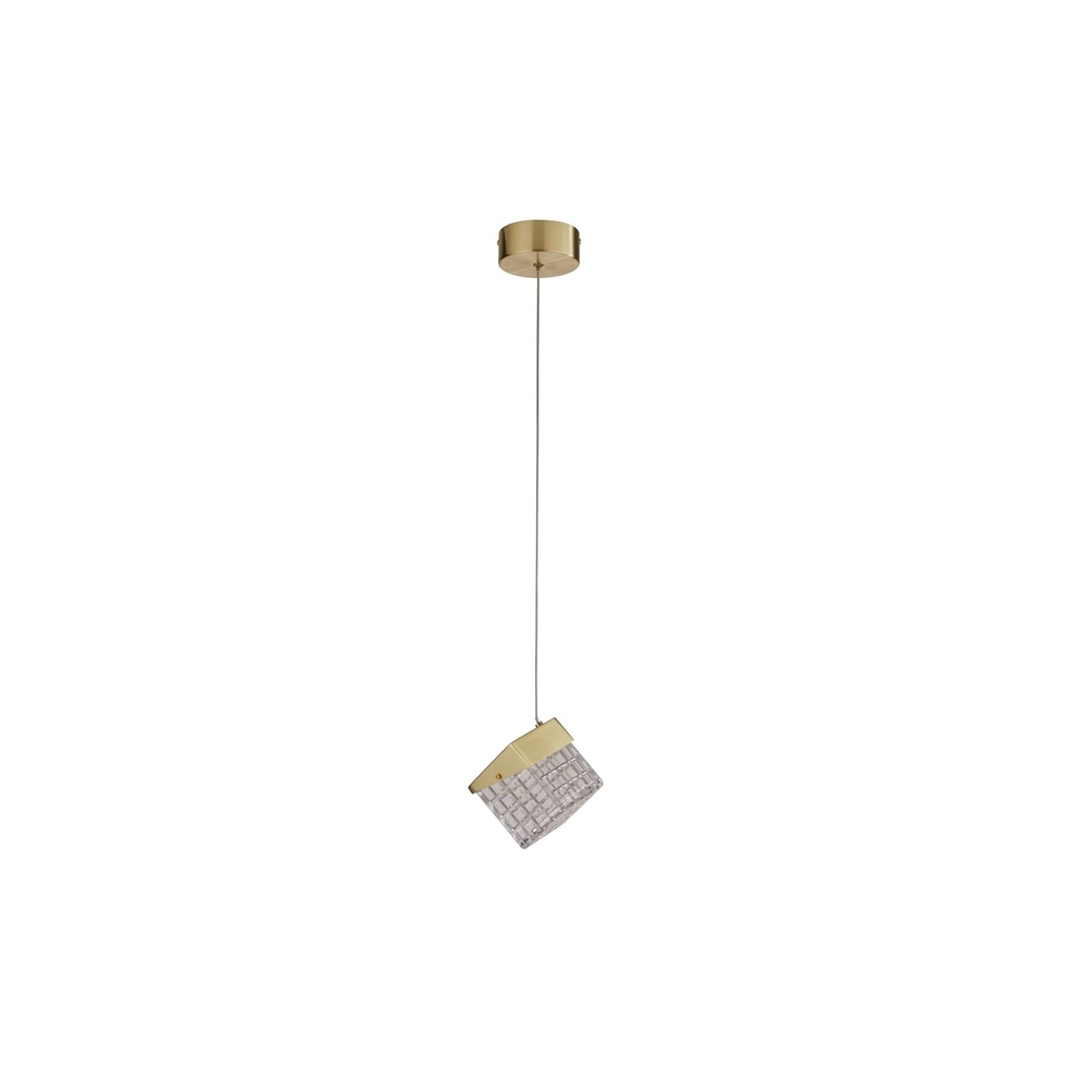 Design hanglamp Cuboid 1-lichts goud Searchlight 5053423302157