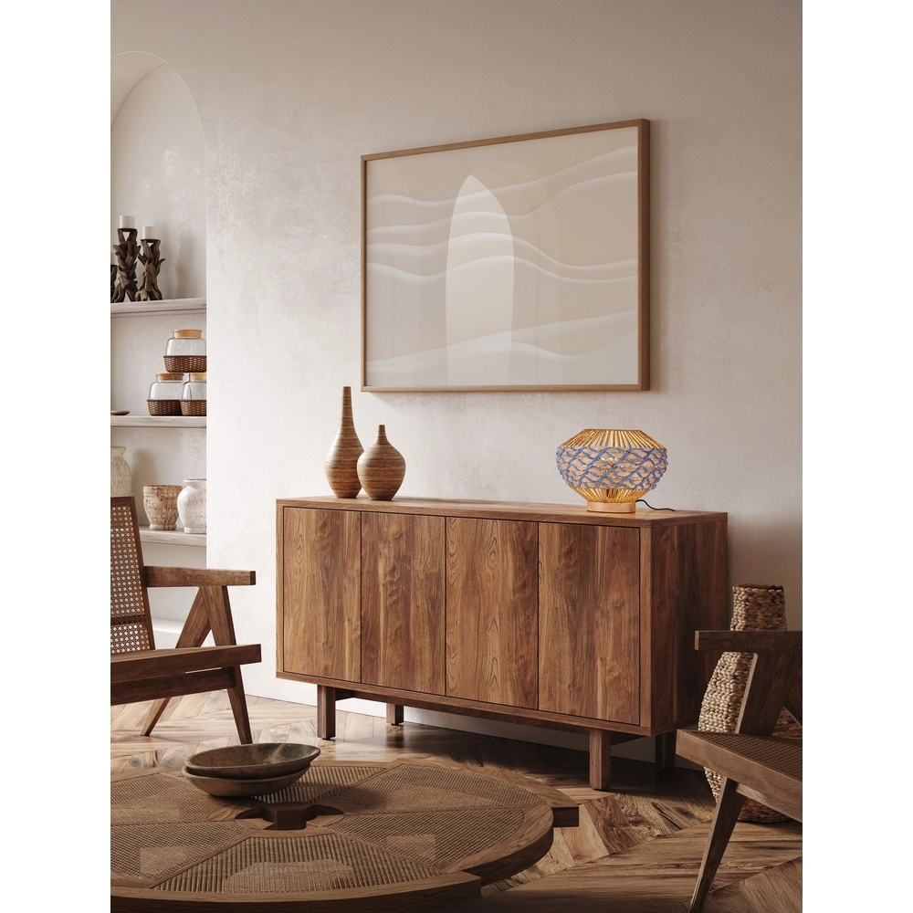 Table lamp Mapi Ø 31cm blue with brown Lyora 5212017477514