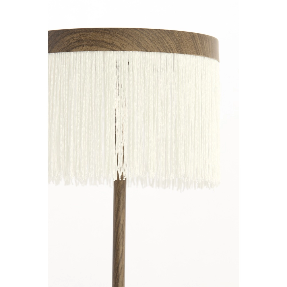 Oplaadbare schemerlamp Diny walnoot look met wit Light & Living 8717807816377