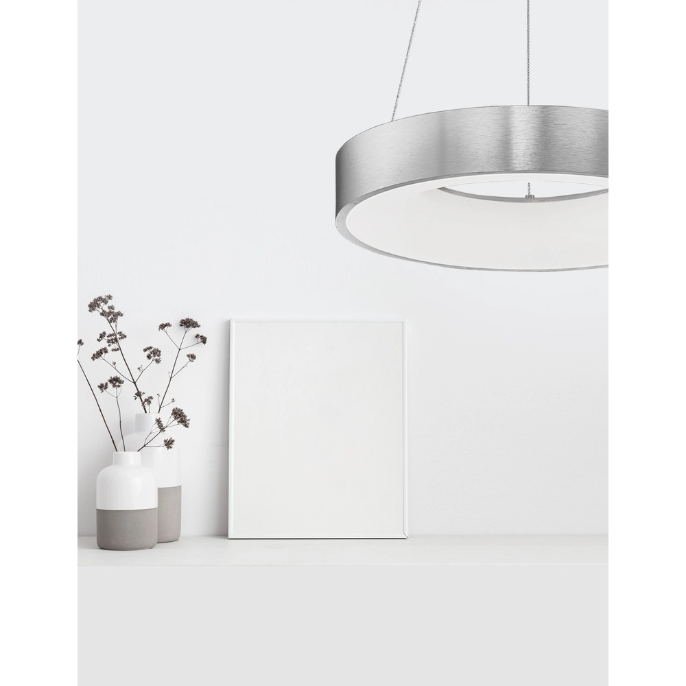 Hanglamp Rando Thin zilvergrijs Ø 38cm Lyora 5212017420183