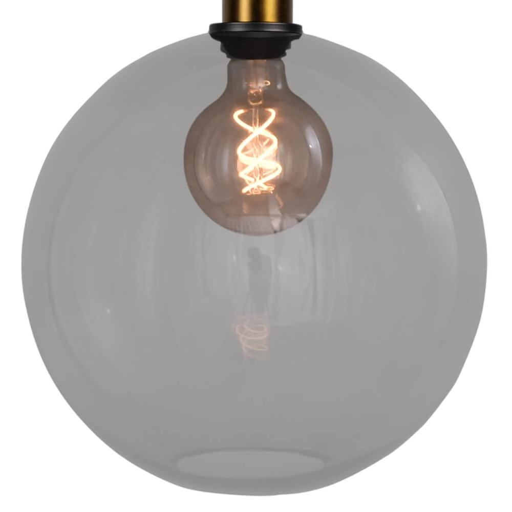 Hanglamp Ø 30cm Bella 2 Antiek messing met smoke glas Masterlight 8718121334103