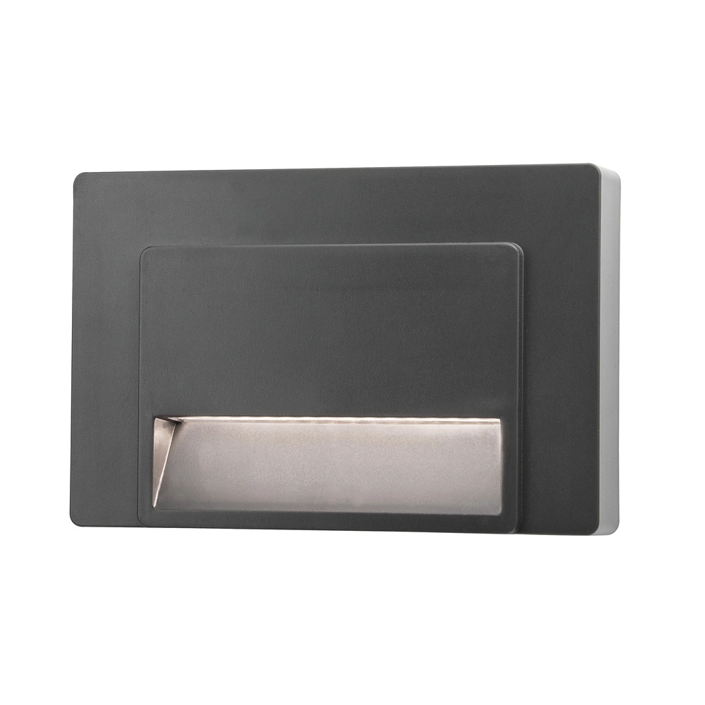 Wandlamp Luton rechthoek 12,5cm grijs