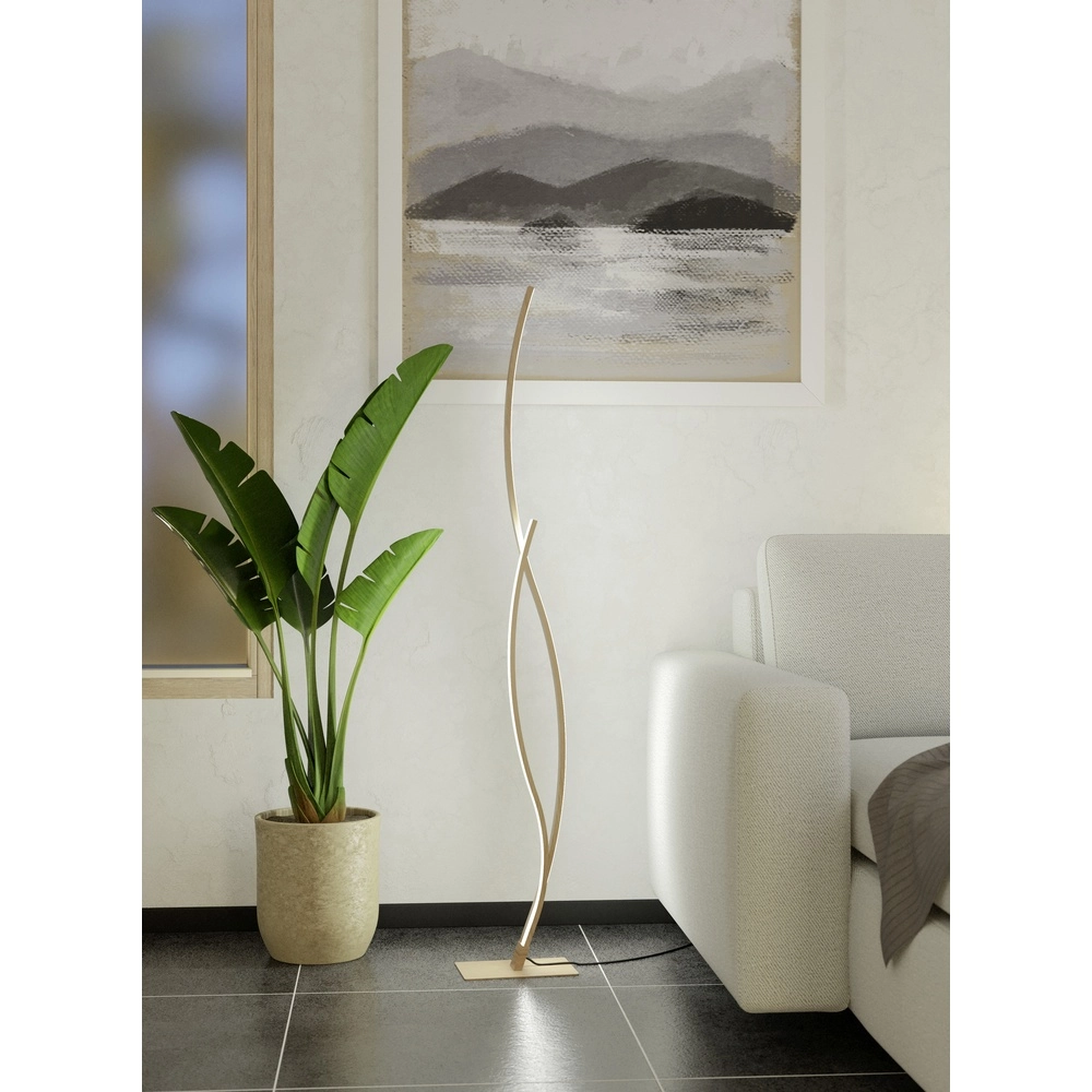 Led vloerlamp Grisolia 129cm - houtlook Eglo 9008606316229