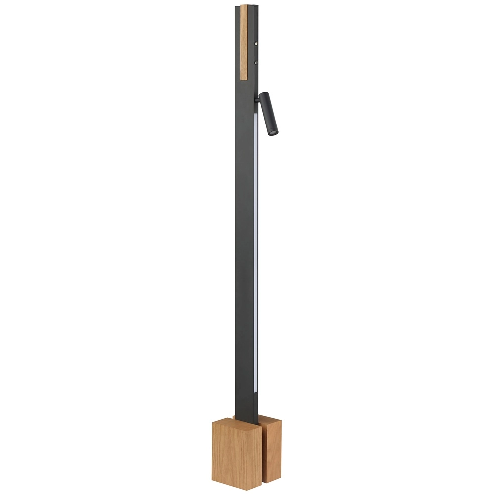 Design vloerlamp Streamline zwart met hout Brilliant 4004353463624